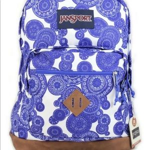 NEW Jansport city View Lace Bubbles Backpack Faux Leather Bottom